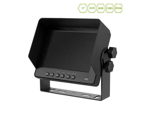 JY-M550 2通道5英寸IP69K防水翻转屏TFT显示器99